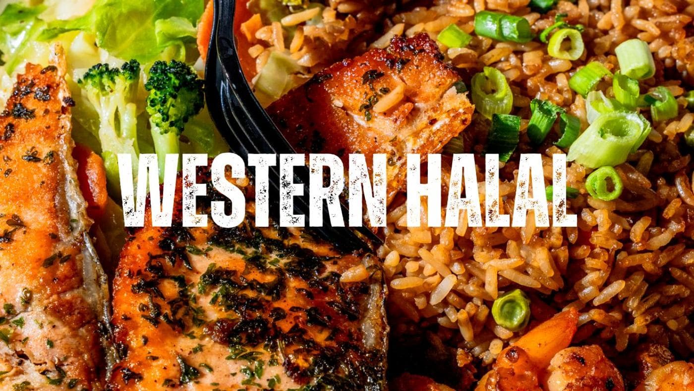 Halal hibachi plate at Flame Japanese Hibachi in Royal Palm Beach, Florida