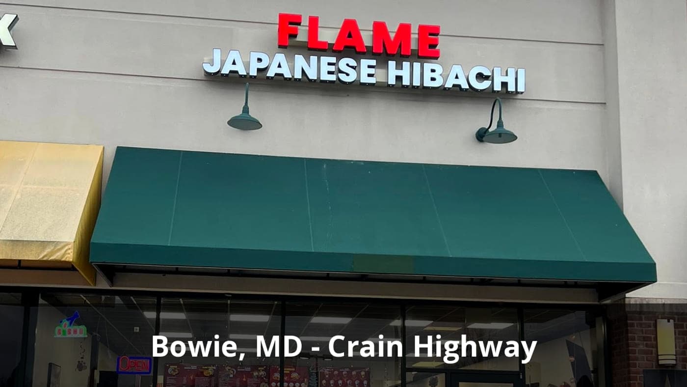 Halal chicken and beef hibachi plate at Flame Japanese Hibachi on Crain Highway in Bowie, Maryland